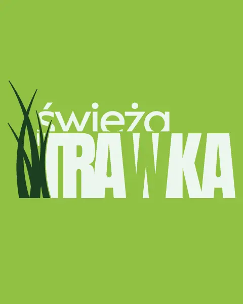 Logo Świeża Trawka na zielonym tle
