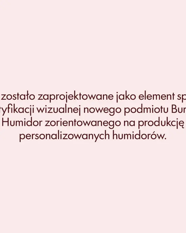 Burbuja Humidor, prezentacja logo: założenia projektu